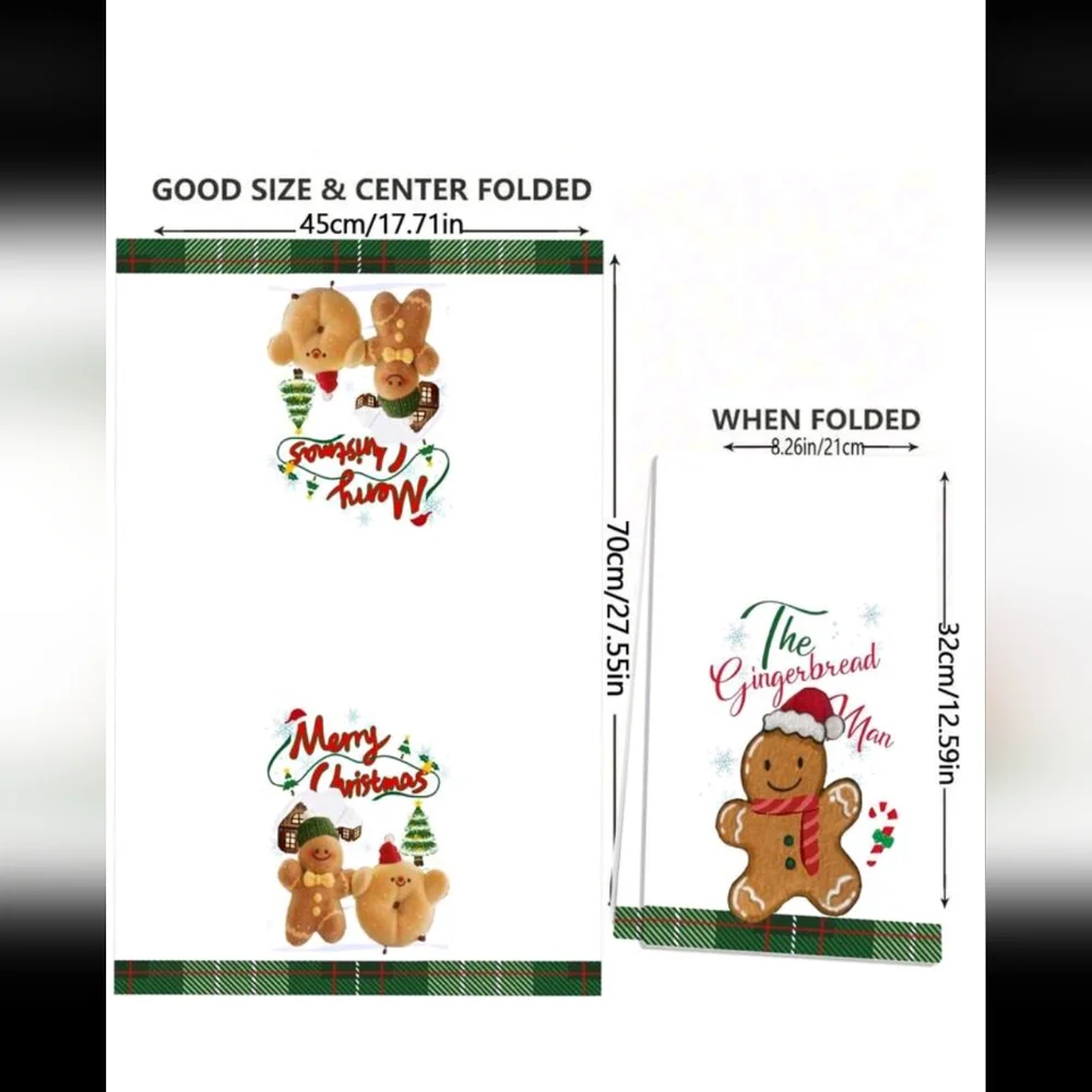 Gingerbread Christmas Kitchen Hand Towels